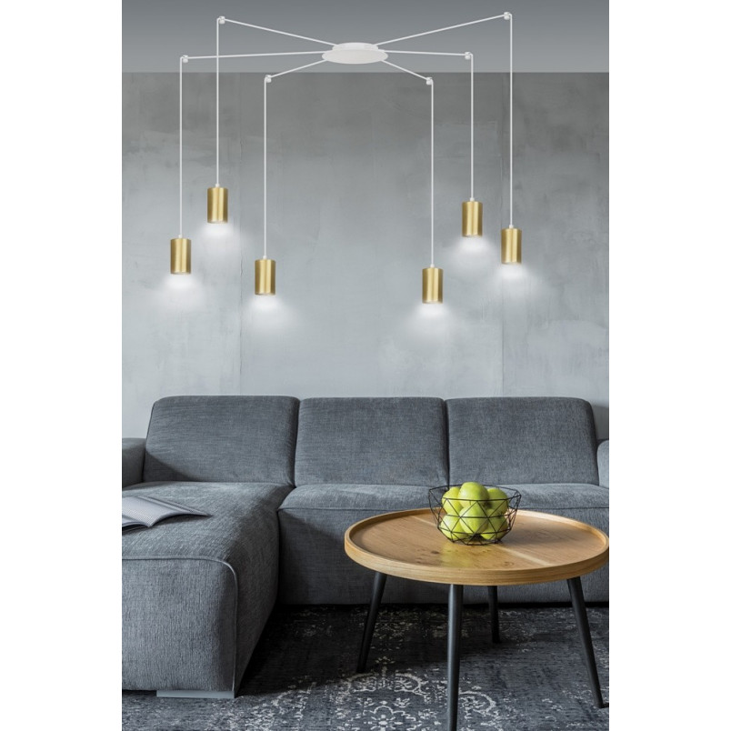 Lampa wisząca Pająk Glamour Emibig | Złoto-Biała