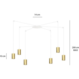 Lampa wisząca Pająk Glamour Emibig | Złoto-Biała