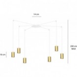 Lampa wisząca Pająk Glamour Emibig | Złoto-Biała