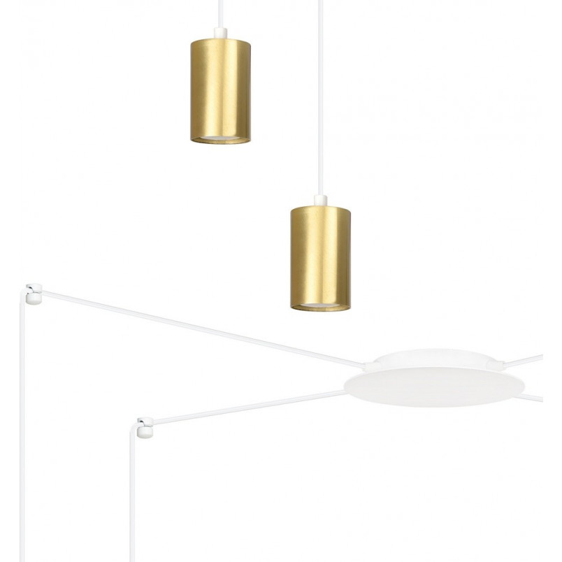 Lampa wisząca "Pająk" glamour Emibig - Złoto i BIAŁY