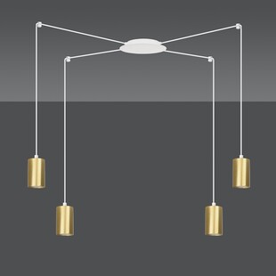 Lampa wisząca "Pająk" glamour Emibig - Złoto i BIAŁY