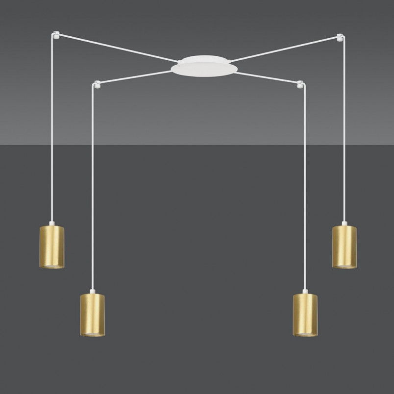 Lampa wisząca "Pająk" glamour Emibig - Złoto i BIAŁY
