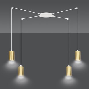 Lampa wisząca "Pająk" glamour Emibig - Złoto i BIAŁY