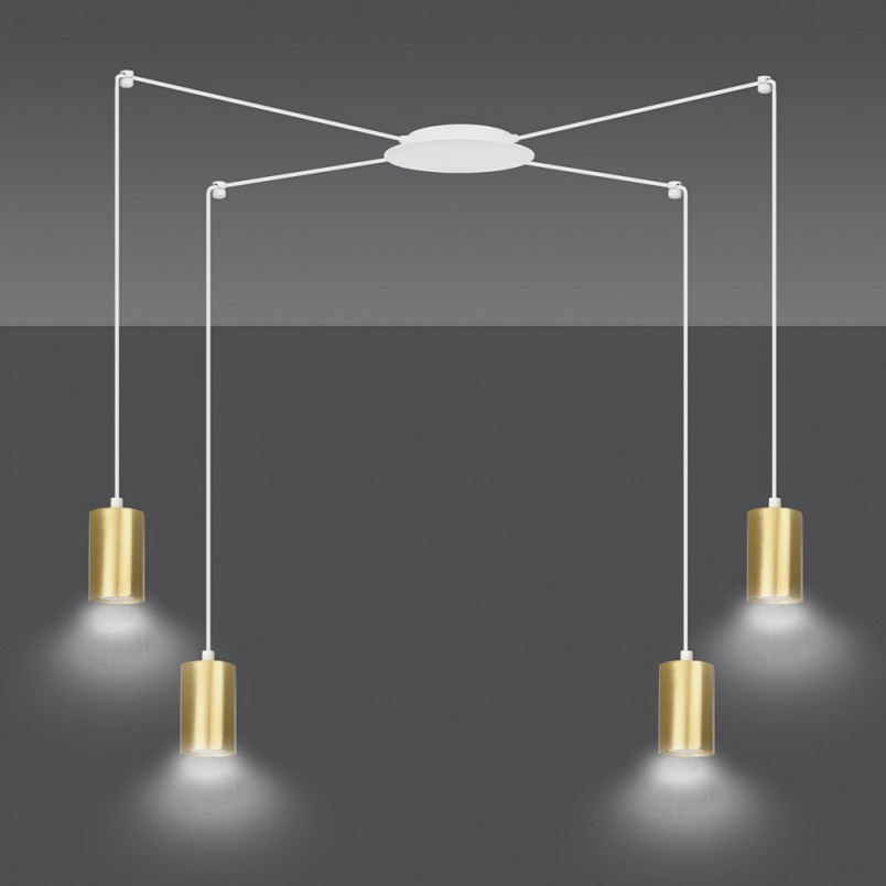 Lampa wisząca "Pająk" glamour Emibig - Złoto i BIAŁY