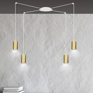 Lampa wisząca "Pająk" glamour Emibig - Złoto i BIAŁY