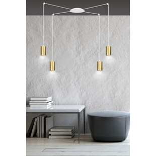 Lampa wisząca "Pająk" glamour Emibig - Złoto i BIAŁY