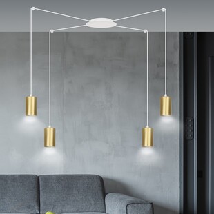 Lampa wisząca "Pająk" glamour Emibig - Złoto i BIAŁY