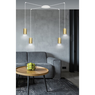 Lampa wisząca "Pająk" glamour Emibig - Złoto i BIAŁY