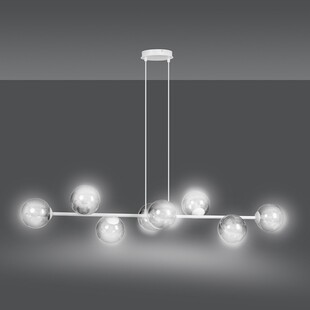 Lampa wisząca Rossi VIII - szkło biało-grafitowe | Emibig