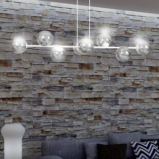Lampa wisząca Rossi VIII - szkło biało-grafitowe | Emibig