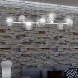 Lampa wisząca Rossi VIII - szkło biało-grafitowe | Emibig