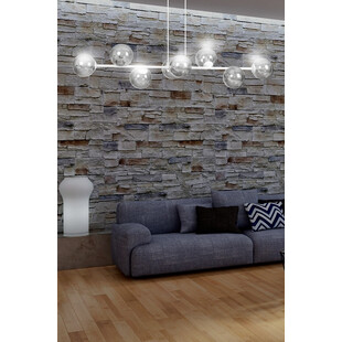 Lampa wisząca Rossi VIII - szkło biało-grafitowe | Emibig