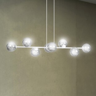Lampa wisząca Rossi VIII - szkło biało-grafitowe | Emibig