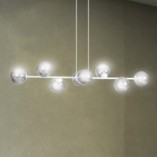 Lampa wisząca Rossi VIII - szkło biało-grafitowe | Emibig