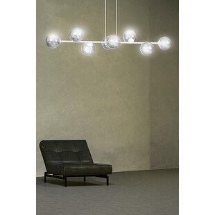 Lampa wisząca Rossi VIII - szkło biało-grafitowe | Emibig