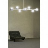 Lampa wisząca Rossi VIII - szkło biało-grafitowe | Emibig