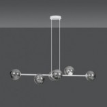 Lampa wisząca Rossi VI - szklane kule, biało-grafitowa | Emibig