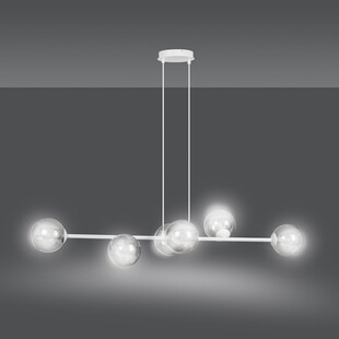 Lampa wisząca Rossi VI - szklane kule, biało-grafitowa | Emibig