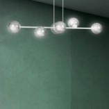 Lampa wisząca Rossi VI - szklane kule, biało-grafitowa | Emibig