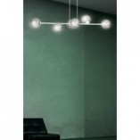 Lampa wisząca Rossi VI - szklane kule, biało-grafitowa | Emibig