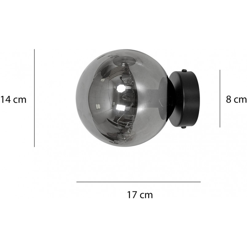 Kinkiet szklany kula Rossi 15cm | Emibig - Eleganckie oświetlenie