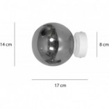 Kinkiet szklany kula Rossi 15cm | Emibig - Nowoczesne oświetlenie