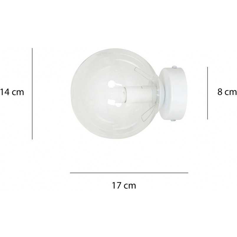 Kinkiet szklany kula Rossi 15cm | Emibig - Eleganckie oświetlenie