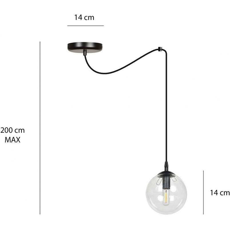 Lampa wisząca Gigi - szkło, kula, Emibig | Nowoczesny design