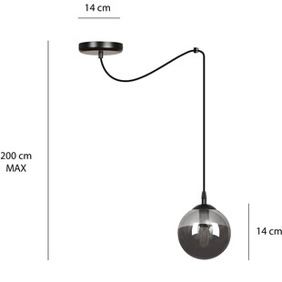 Lampa wisząca szklana kula Gigi 14cm - Emibig