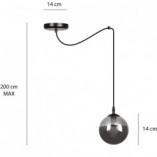 Lampa wisząca szklana kula Gigi 14cm - Emibig
