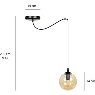 Lampa wisząca szklana kula Gigi 14cm - Emibig