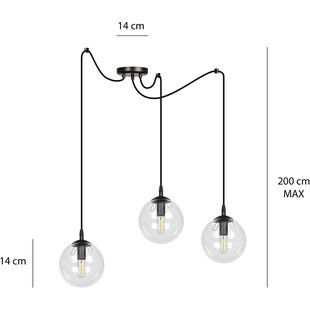 Lampa wisząca Gigi III - 3 szklane kule | Emibig