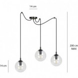 Lampa wisząca Gigi III - 3 szklane kule | Emibig