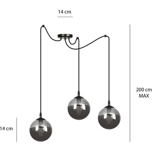 Lampa wisząca Gigi III | 3 szklane kule | Emibig