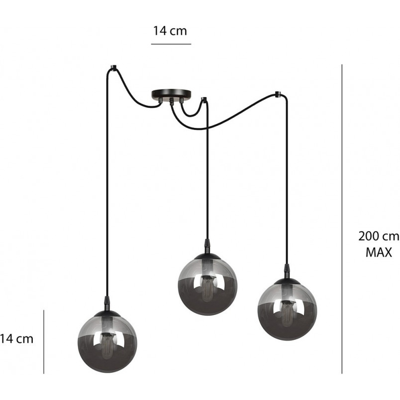 Lampa wisząca Gigi III | 3 szklane kule | Emibig