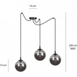 Lampa wisząca Gigi III | 3 szklane kule | Emibig