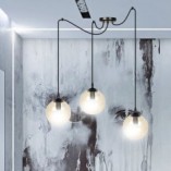 Lampa wisząca Gigi III - 3 szklane kule, czarno-miodowa | Emibig