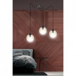 Lampa wisząca Gigi III - 3 szklane kule, czarno-miodowa | Emibig