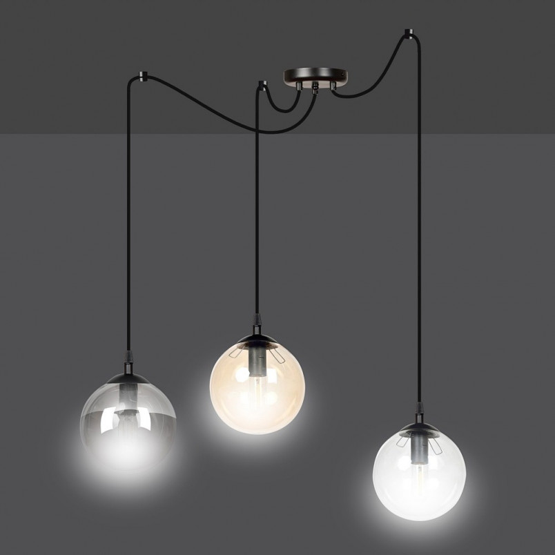 Lampa wisząca Gigi III - kolorowe szkło, 3xE14 | Emibig
