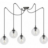 Lampa wisząca Gigi V - szklane kule, czarno-przezroczysta | Emibig