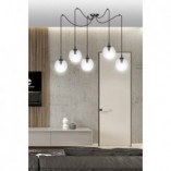 Lampa wisząca Gigi V - szklane kule, czarno-przezroczysta | Emibig