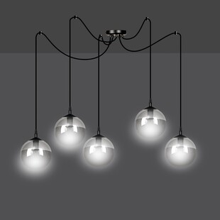 Lampa wisząca Emibig Gigi V - Szklane kule, czarno-grafitowa