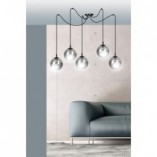 Lampa wisząca Emibig Gigi V - Szklane kule, czarno-grafitowa
