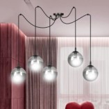 Lampa wisząca Emibig Gigi V - Szklane kule, czarno-grafitowa