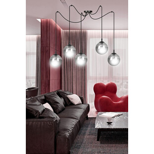 Lampa wisząca Emibig Gigi V - Szklane kule, czarno-grafitowa