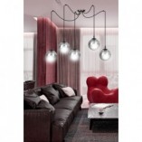 Lampa wisząca Emibig Gigi V - Szklane kule, czarno-grafitowa