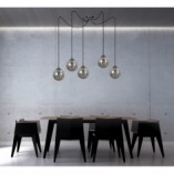 Lampa wisząca Emibig Gigi V - Szklane kule, czarno-grafitowa