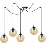 Lampa Wisząca Gigi V - Szkło Bursztynowe i Czarno-Miodowe | Emibig
