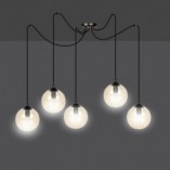 Lampa Wisząca Gigi V - Szkło Bursztynowe i Czarno-Miodowe | Emibig