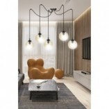 Lampa Wisząca Gigi V - Szkło Bursztynowe i Czarno-Miodowe | Emibig